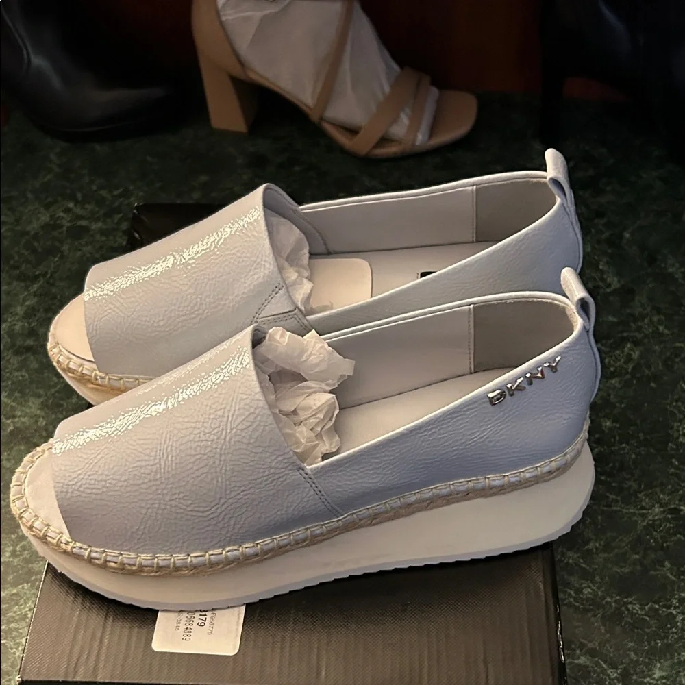 DKNY Sky Blue Platform Espadrilles